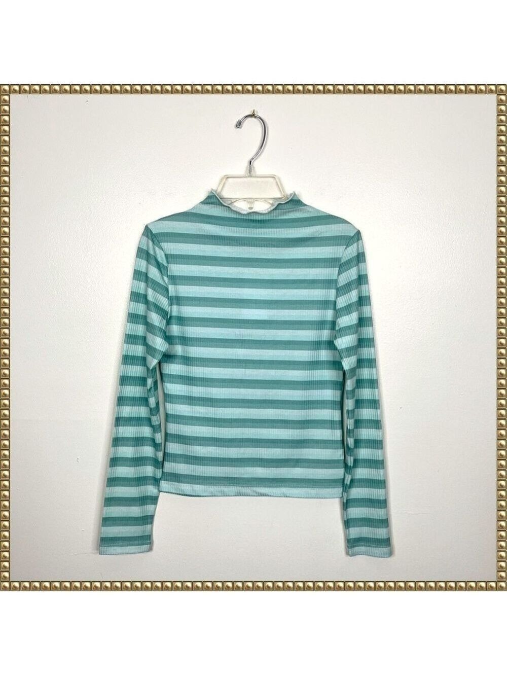Nordstrom Cali Girls Small Green Stripe Top NWT